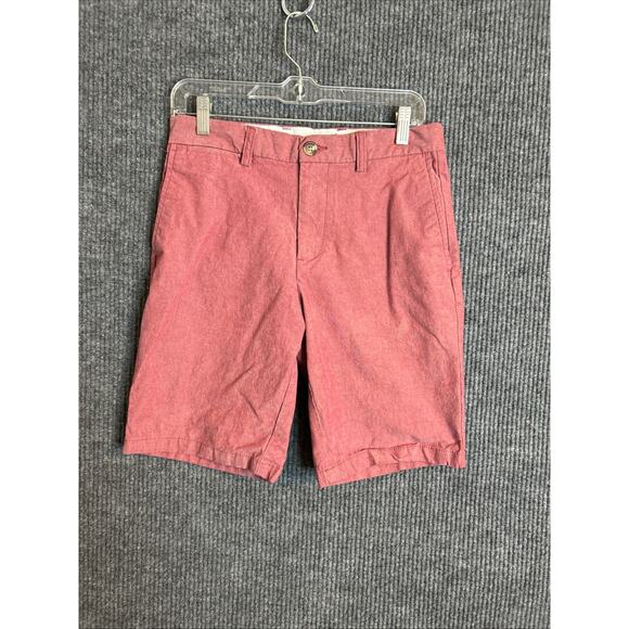 Old Navy Mens Ultimate Slim Built In Flex Chino Shorts Size 29 Red Chambray - Picture 1 of 9